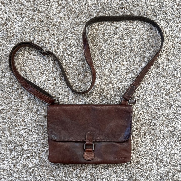 Jack Georges Handbags - Jack Georges Leather Brown Crossbody Purse with RFID Protection